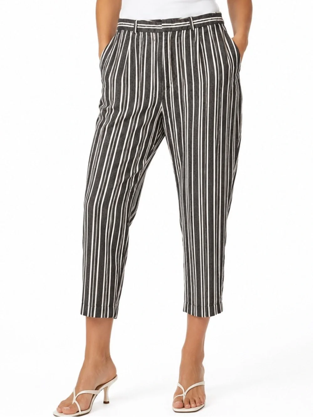 Banana Republic Avery cropped linen blend pants women’s 8 petite